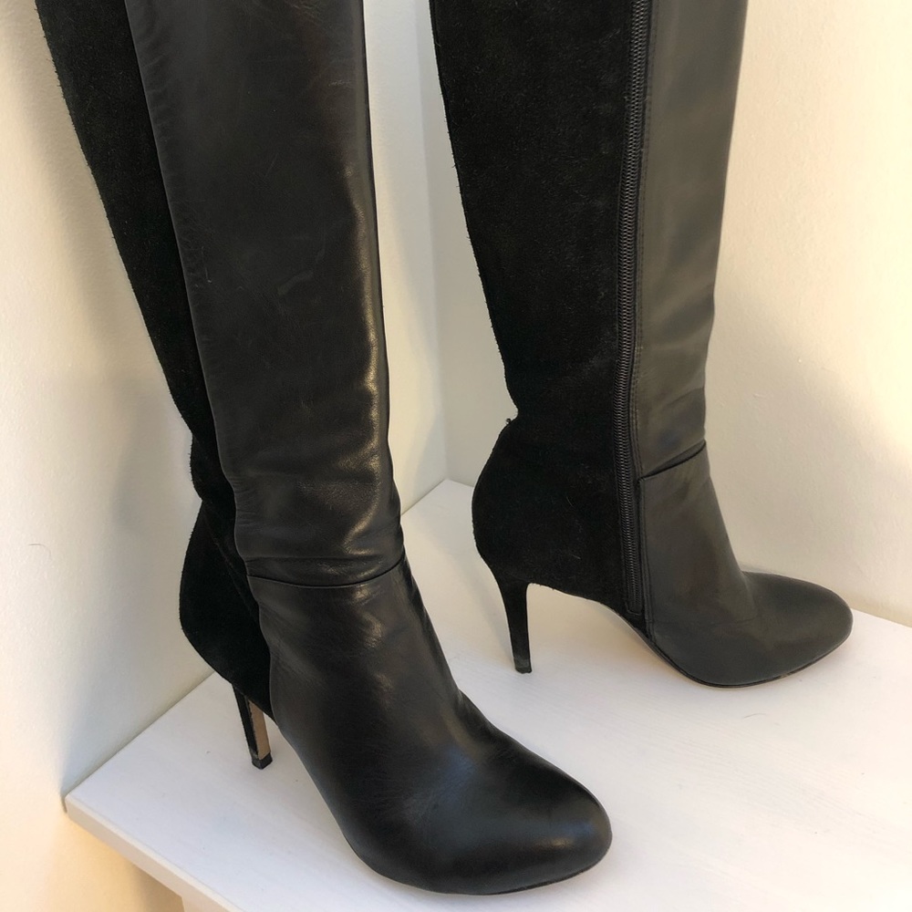 Nine West Leather Suede Heeled Boots 6.5